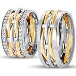 حلقه ست عروسی جواهر با نگین الماس تراش برلیان مدل: srd1248