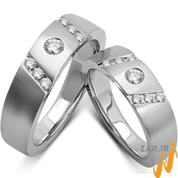 حلقه ست عروسی جواهر با نگین الماس تراش برلیان مدل: srd1249