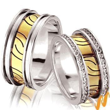 حلقه ست عروسی جواهر با نگین الماس تراش برلیان مدل: srd1251