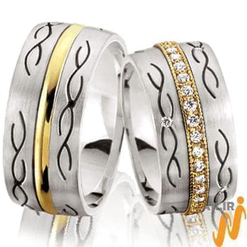 حلقه ست عروسی جواهر با نگین الماس تراش برلیان مدل: srd1252