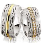 حلقه ست عروسی جواهر با نگین الماس تراش برلیان مدل: srd1252