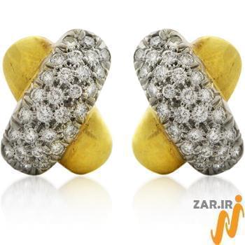 گوشواره الماس تراش برلیان با طلای زرد مدل: ebf2026