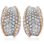 گوشواره الماس تراش برلیان با طلای زرد و رز گلد مدل: ebf2027