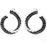 گوشواره الماس سیاه و سفید تراش برلیان مدل: ebf2028