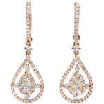 گوشواره الماس تراش برلیان با طلای رزگلد مدل: ebf2029