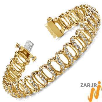 دستبند الماس با طلای زرد و الماس تراش برلیان مدل: brc2021