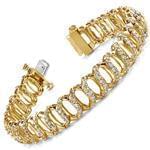 دستبند الماس با طلای زرد و الماس تراش برلیان مدل: brc2021