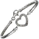 دستبند الماس با طلای سفید با طرح قلب مدل: brc2027