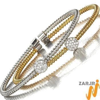دستبند الماس با طلای زرد و سفید طرح فلاور (flower) مدل: brc2028
