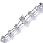 دستبند فلاور (flower) الماس تراش برلیان با طلای سفید مدل: brc2030