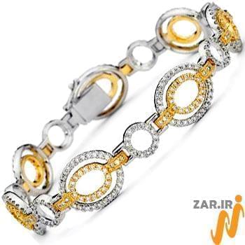 دستبند الماس با طلای زرد و سفید مدل: brc2031