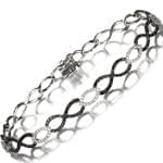 دستبند الماس سیاه و سفید با طلای سفید مدل: brc2032