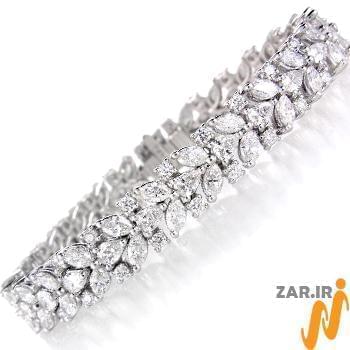 دستبند الماس تراش برلیان و مارکیز با طلای سفید مدل: bracelet2033
