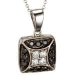 آویز الماس سیاه و سفید با طلای سفید مدل: pdb2038