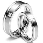 حلقه ست عروسی جواهر با نگین الماس تراش پرنس مدل: srd1255