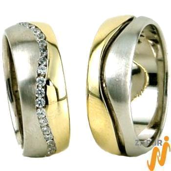 حلقه ست عروسی جواهر با نگین الماس تراش برلیان مدل: srd1257