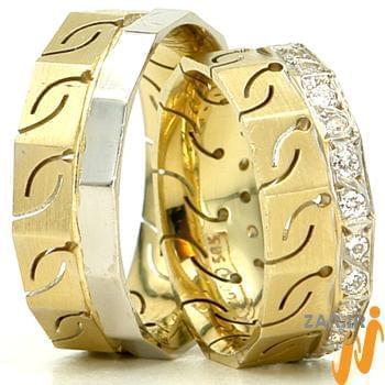 حلقه ست عروسی جواهر با نگین الماس تراش برلیان مدل: srd1260
