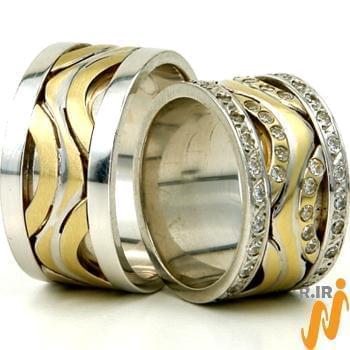 حلقه ست عروسی جواهر با نگین الماس تراش برلیان مدل: srd1262