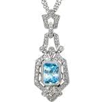 گردنبند جواهر با نگین توپاز و الماس تراش برلیان مدل: ndf1262