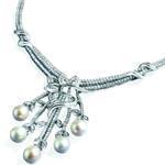 گردنبند جواهر با نگین مروارید و الماس تراش برلیان مدل: ndf1271