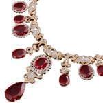 گردنبند جواهر با نگین یاقوت قرمز و الماس تراش برلیان مدل: ndf1272