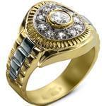 انگشتر مردانه جواهر با نگین الماس تراش برلیان پایه رولکسی: مدل rgm1354