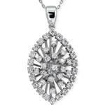 آویز الماس تراش برلیان با طلای سفید مدل: pdb2074