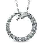 آویز الماس تراش برلیان با طلای سفید طرح مار مدل: pdb2076