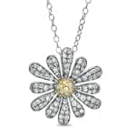 آویز الماس تراش برلیان با طلای زرد و سفید طرح فلاور (flower) مدل: pdb2083