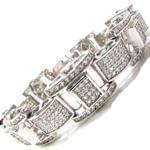 دستبند مردانه جواهر با نگین الماس تراش برلیان مدل: bdm1059