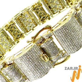 دستبند مردانه جواهر با نگین الماس تراش برلیان مدل: bdm1062