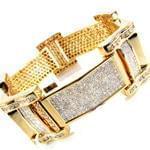 دستبند مردانه جواهر با نگین الماس تراش برلیان با طلای زرد مدل: bdm1064