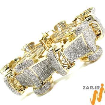 دستبند مردانه جواهر با نگین الماس تراش برلیان مدل: bdm1068