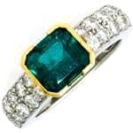 انگشتر جواهر زنانه زمرد و الماس تراش برلیان: مدل rgf1371