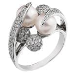 انگشتر جواهر زنانه مروارید و الماس تراش برلیان: مدل rgf1372