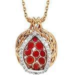 پلاک انار طلا و جواهر با نگین یاقوت قرمز و الماس تراش برلیان طرح انار مدل: npdf1285