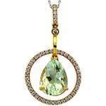 آویز طلا و جواهر با نگین زبرجد و الماس تراش برلیان مدل: npdf1289