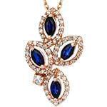 آویز طلا و جواهر با نگین یاقوت کبود و برلیان مدل: npdf1290