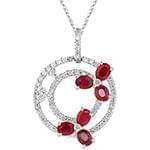 آویز طلا و جواهر با نگین یاقوت قرمز و الماس تراش برلیان مدل: npdf1292