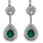 گوشواره طلا و جواهر زمرد و الماس تراش برلیان مدل: edf1291