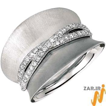 انگشتر زنانه الماس تراش برلیان با طلای سفید مدل: ring2060 