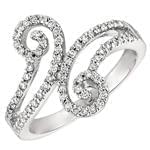 انگشتر زنانه الماس تراش برلیان با طلای سفید مدل: ring2062