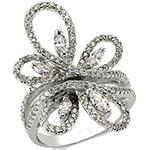 انگشتر زنانه الماس تراش برلیان و مارکیز با طلای سفید مدل: ring2065