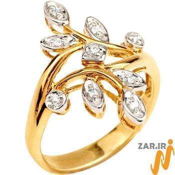 انگشتر زنانه الماس تراش برلیان با طلای زرد مدل: ring2066
