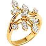 انگشتر زنانه الماس تراش برلیان با طلای زرد مدل: ring2066