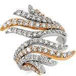 انگشتر زنانه الماس تراش برلیان با طلای سفید و رزگلد مدل: ring2068