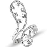 انگشتر زنانه الماس تراش برلیان با طلای سفید مدل: ring2069