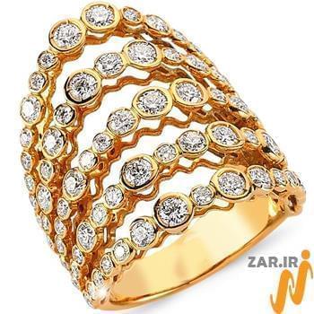 انگشتر زنانه الماس تراش برلیان با طلای زرد مدل: ring2070