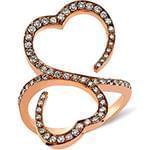 انگشتر زنانه الماس تراش برلیان با طلای رزگلد با طرح قلب مدل: ring2071