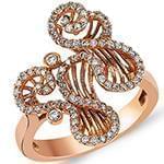 انگشتر زنانه الماس تراش برلیان با طلای رزگلد مدل: ring2083